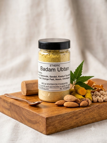 Etheric Badam Ubtan | Ayurvedic Almond Ubtan for Glowing, Radiant & Naturally Bright Skin Face Pack - Dista