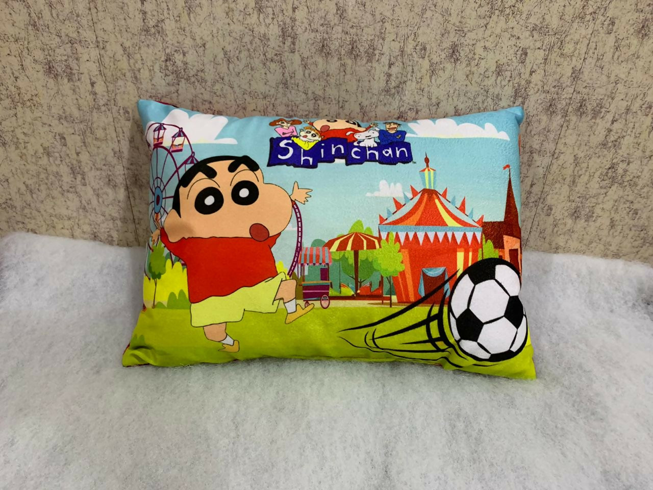 Unique Fashion Microfibre Filled Cushion For Kids - Shinchan - Distacart