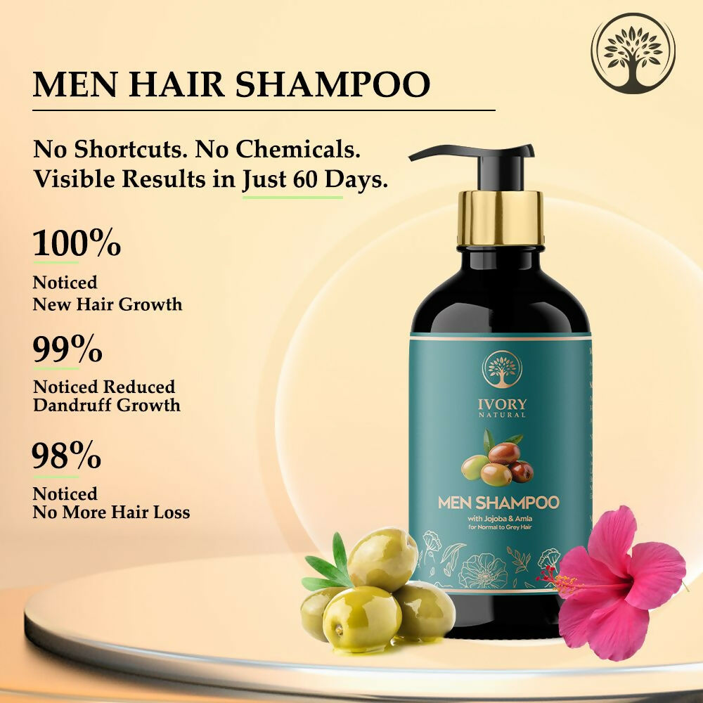 Ivory Natural Men Shampoo For Deep Cleansing, Scalp Wellness, Hair Shine & Dandruff Control - Distacart