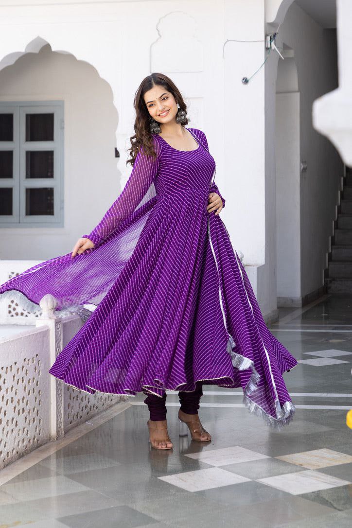 NOZ2TOZ Women Floral Printed Knee Length Elbow Length Sleeves Round Neck Kurti And Palazzo Set With Net Dupatta - Purple - Distacart