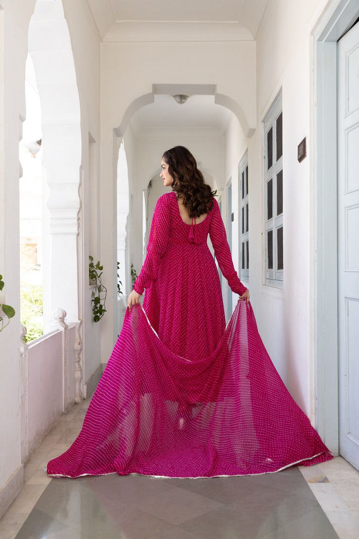 NOZ2TOZ Women Floral Printed Knee Length Elbow Length Sleeves Round Neck Kurti And Palazzo Set With Net Dupatta - Pink - Distacart