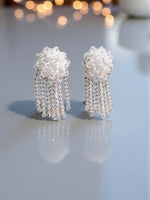 Thumbnail for Inhanns Handmade Crystal Water Fall Earrings - Short - White Small - Distacart