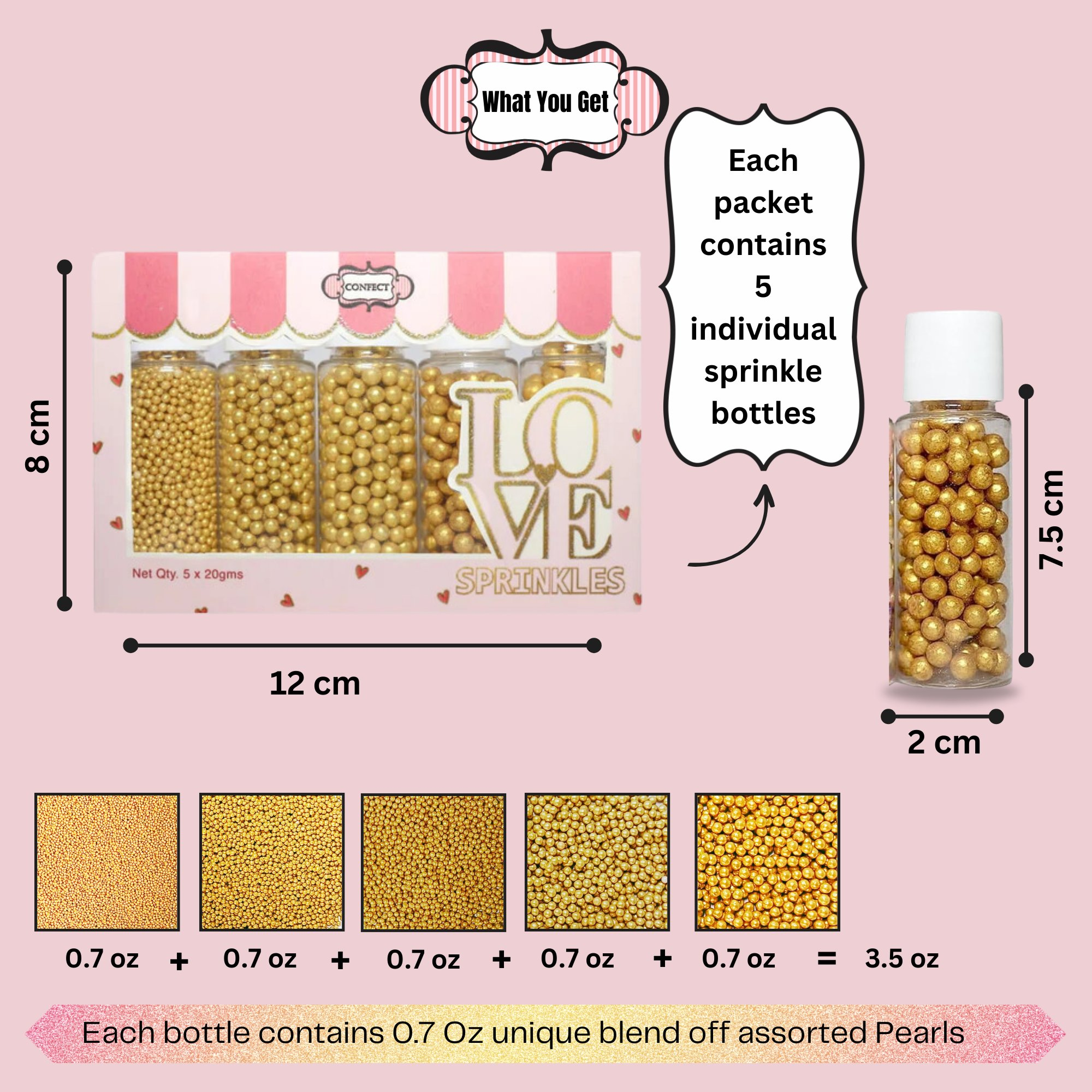 all that glitters gold disco balls assorted sprinkles db 12 100g