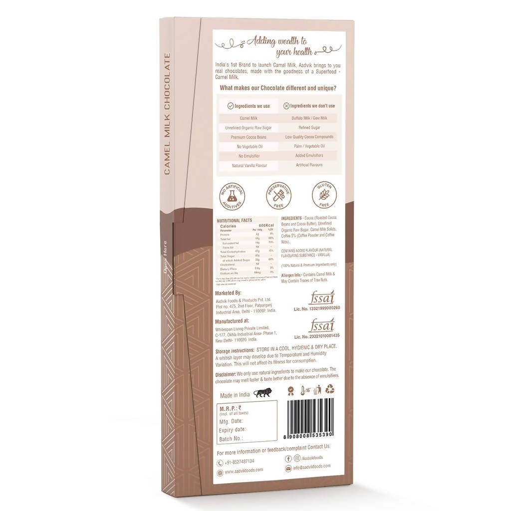 Aadvik Camel Milk Chocolate - Coffee