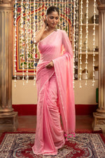Thumbnail for Very Much Indian Mastaani - Pure Mul Cotton Handloom Saree - Soft Pink - Distacart