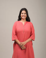 Thumbnail for Aramya Straight Soft Cotton Solid Women's Kurta - Orange - Distacart