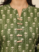 Thumbnail for Aramya Straight Soft Cotton Floral Print Women's Kurta - Green - Distacart