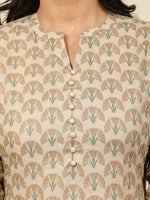 Thumbnail for Aramya Straight Soft Cotton Floral Print Women's Kurta - Off White - Distacart
