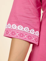 Thumbnail for Aramya Straight Soft Cotton Solid Women's Kurta - Pink - Distacart