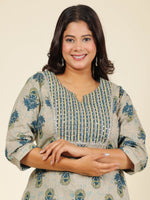 Thumbnail for Aramya Straight Soft Cotton Floral Print Women's Kurta - Beige - Distacart
