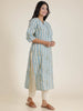 Aramya Straight Linen Cotton Striped Print Women's Kurta Set - Blue - Distacart