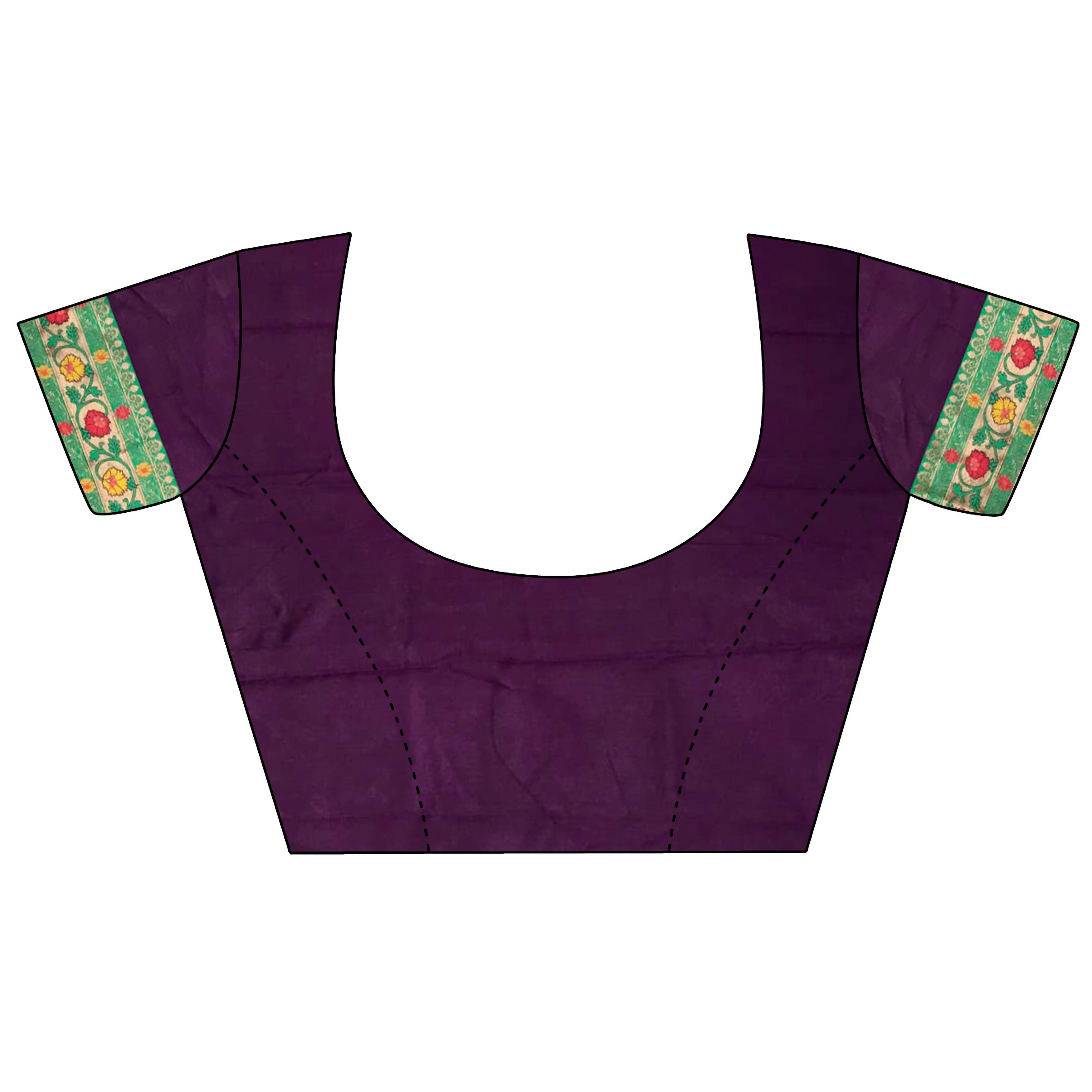 Joban Fashion Wine Banarasi Soft Silk Woven Saree