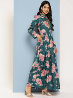 Thumbnail for Ahalyaa Women's Traditional wear Ethnic Dress - Green - Distacart