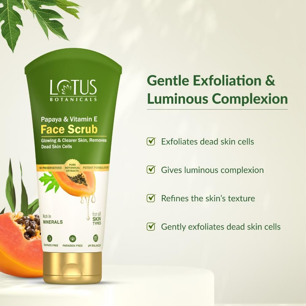 Lotus Botanicals Papaya & Vitamin E Face Scrub - Distacart