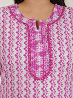 Thumbnail for Aramya Straight Soft Cotton Abstract Print Women's Kurta - Pink - Distacart