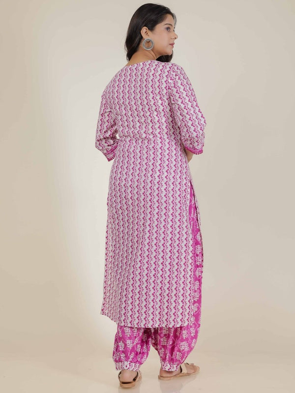 Aramya Straight Soft Cotton Abstract Print Women's Kurta - Pink - Distacart