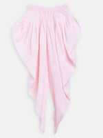 Thumbnail for Ahalyaa Pink Polysilk Floral Printed Kids Kurta Dhoti Set For Girls - Distacart