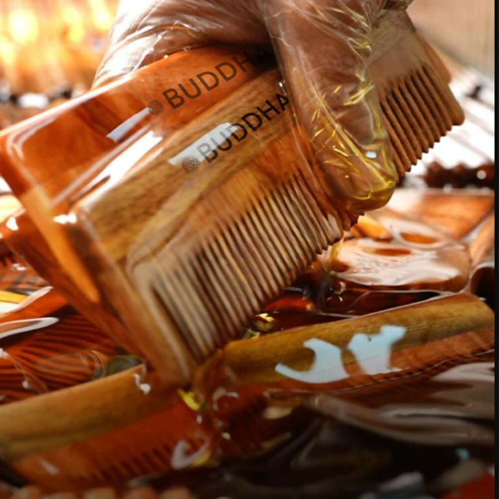 Buddha Natural Beard Kacchi Neem Wooden Comb - Distacart