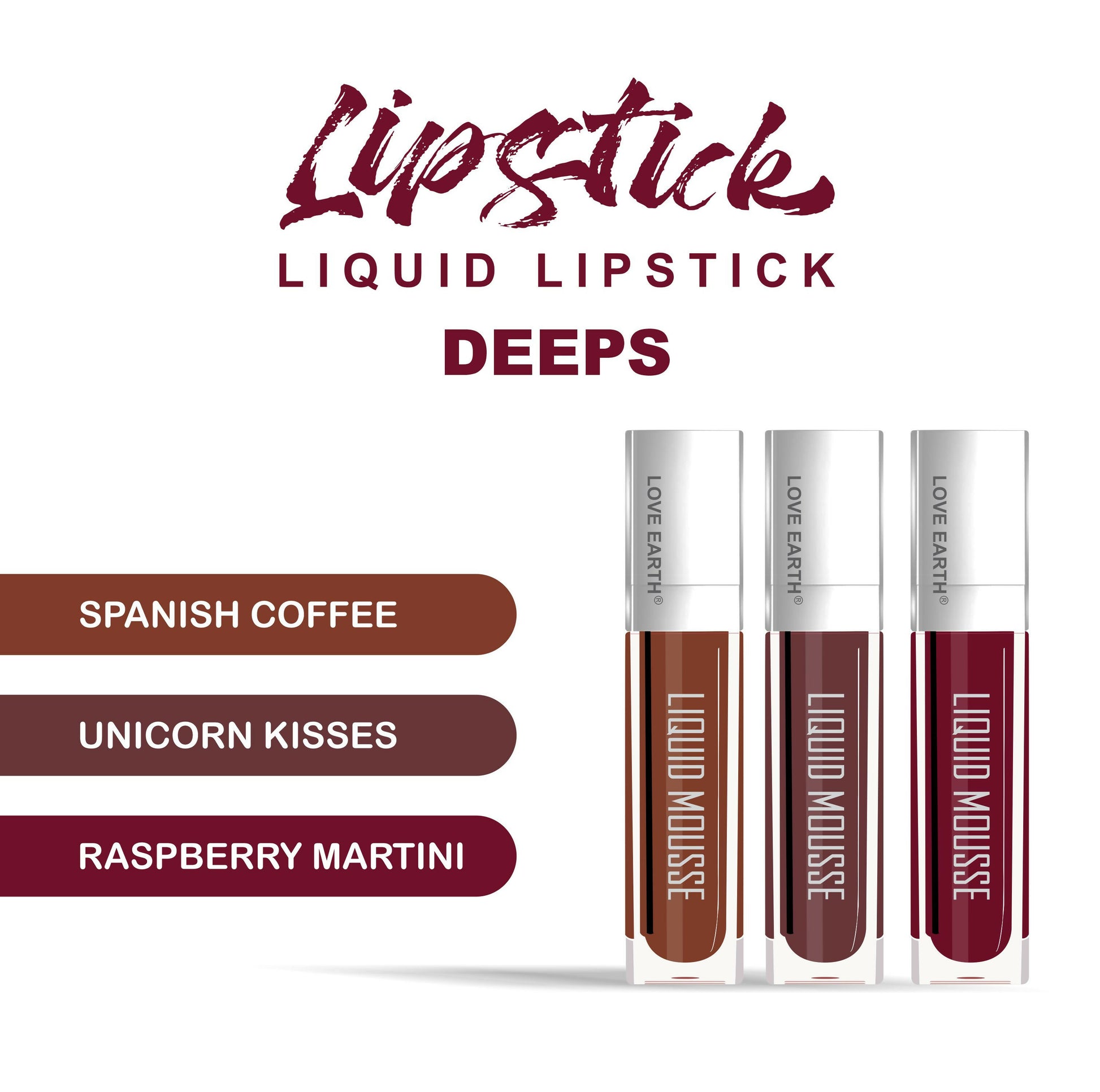 Love Earth Liquid Mousse Matte Lipstick - Deeps - Distacart