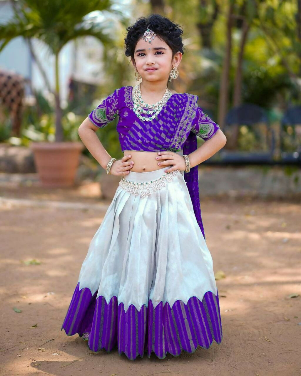 Jyoti Fashion Classy Blue Heavy Chenille Sequins Embroidered Kids Lehenga Choli Set - Distacart