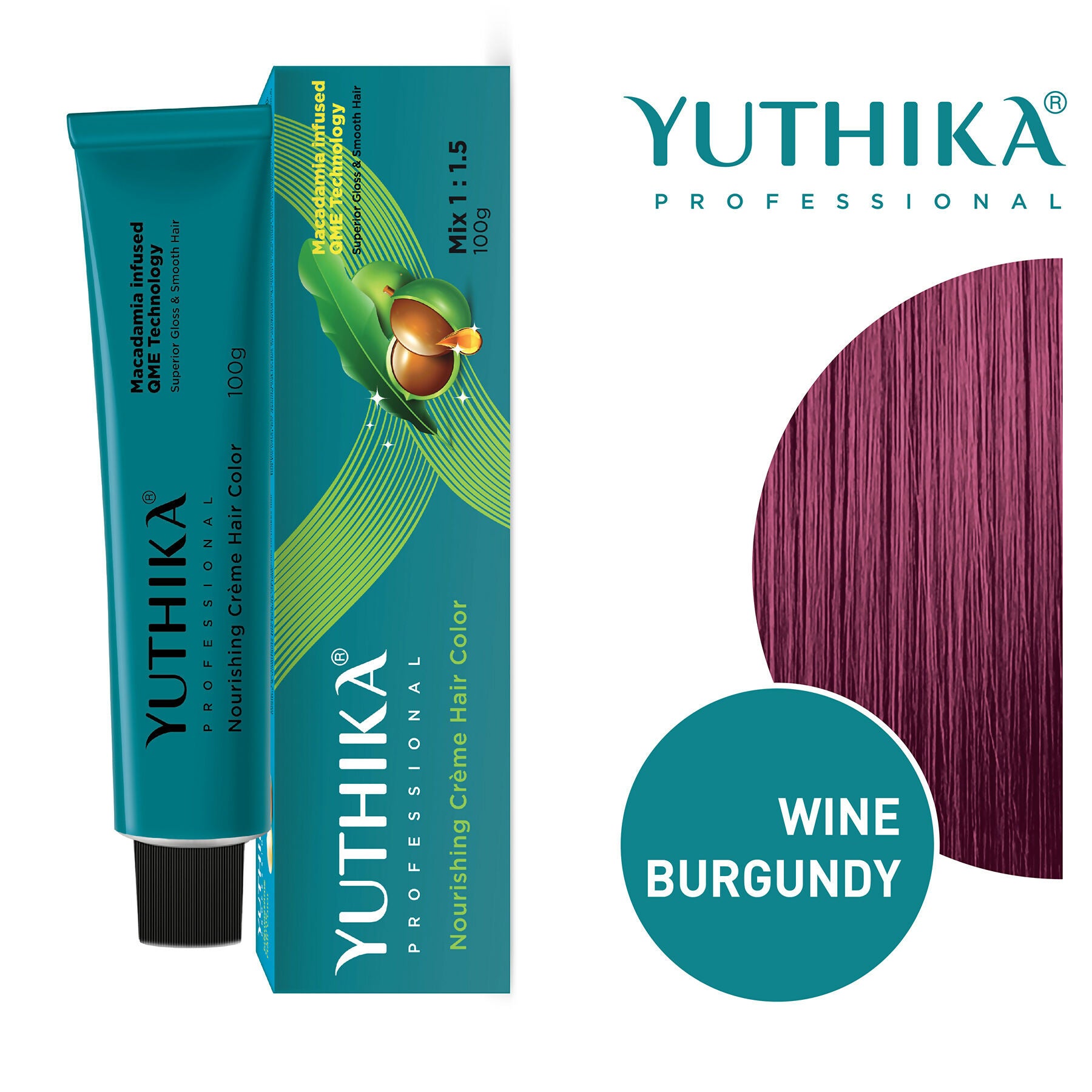 Yuthika Professional Creme Hair Colour - Wine Burgundy - Distacart
