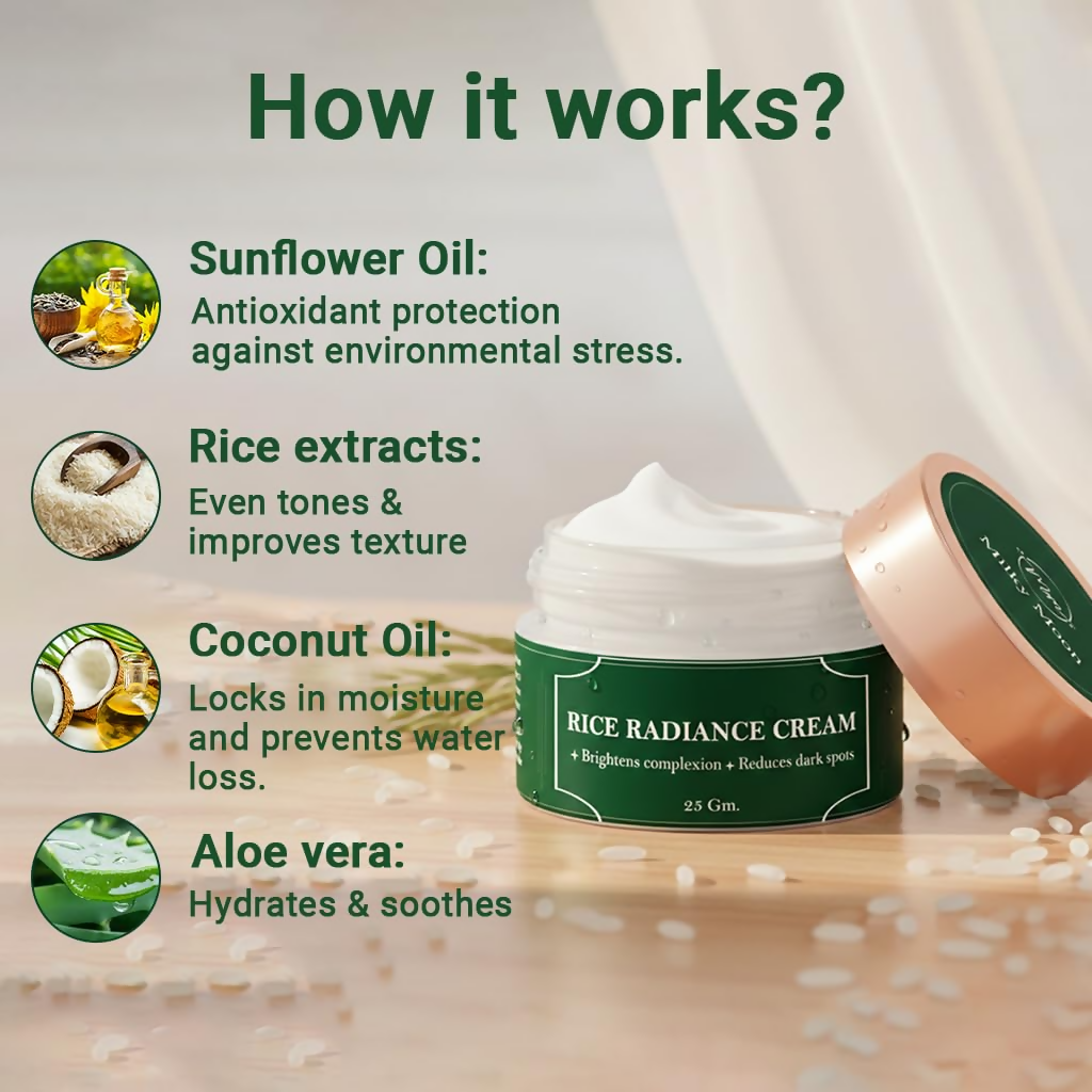 Milky Moon Rice Radiance Cream for Reduces Dark Spots & Brightens Complexion - Dista