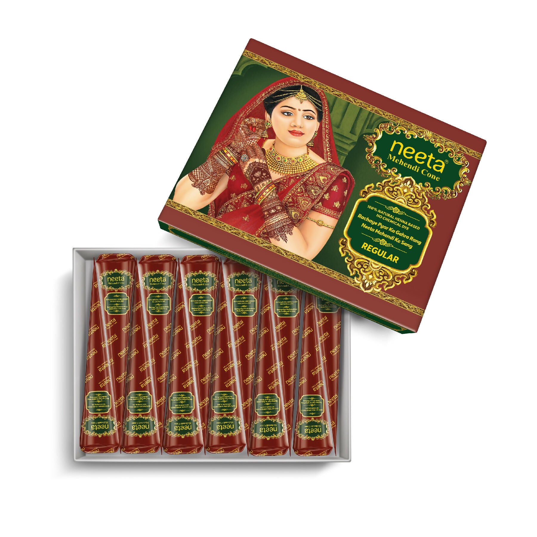 Neeta Mehendi Cone For Hand Design – 12 Henna Cones Reddish Brown - Distacart