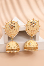 Thumbnail for Beige Jhumka Earrings for Womens for Ethnic Party by House of Ree - Distacart