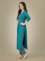 Thumbnail for Jyoti Fashion Women's Rama Rayon Embroidered Kurta Pant Set - Distacart