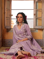 Thumbnail for Embroidered & Lace Detailed Kurta With Pant & Embroidered Dupatta Luxury, Multicolor - Hiral Fashion - Distacart