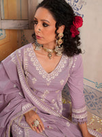 Thumbnail for Embroidered & Lace Detailed Kurta With Pant & Embroidered Dupatta Luxury, Multicolor - Hiral Fashion - Distacart