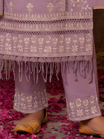 Thumbnail for Embroidered & Lace Detailed Kurta With Pant & Embroidered Dupatta Luxury, Multicolor - Hiral Fashion - Distacart