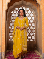 Thumbnail for Embroidered & Lace Detailed Kurta With Pant & Embroidered Dupatta Luxury, Multicolor - Hiral Fashion - Distacart