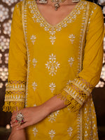 Thumbnail for Embroidered & Lace Detailed Kurta With Pant & Embroidered Dupatta Luxury, Multicolor - Hiral Fashion - Distacart