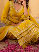 Thumbnail for Embroidered & Lace Detailed Kurta With Pant & Embroidered Dupatta Luxury, Multicolor - Hiral Fashion - Distacart