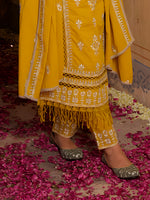 Thumbnail for Embroidered & Lace Detailed Kurta With Pant & Embroidered Dupatta Luxury, Multicolor - Hiral Fashion - Distacart
