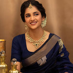 Thumbnail for Jewel City Exquisite South Indian-Style Gold-Plated Necklace and Earrings Set with Pearl and Gemstone Accents