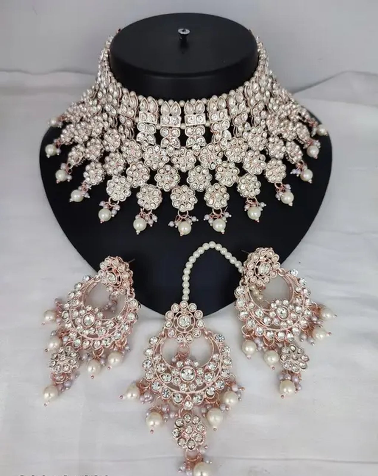 Jewel City Luxurious Silver-Plated Bridal Jewelry Set with White Accents
