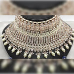 Thumbnail for Jewel City Exquisite Crystal and Pearl Bridal Choker Set with Matching Earrings and Tikka