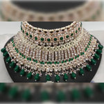 Thumbnail for Jewel City Exquisite Crystal and Pearl Bridal Choker Set with Matching Earrings and Tikka