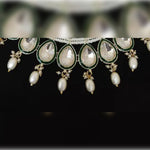 Thumbnail for Jewel City Elegant Pearl and Kundan Necklace Set with Green Enamel Accents