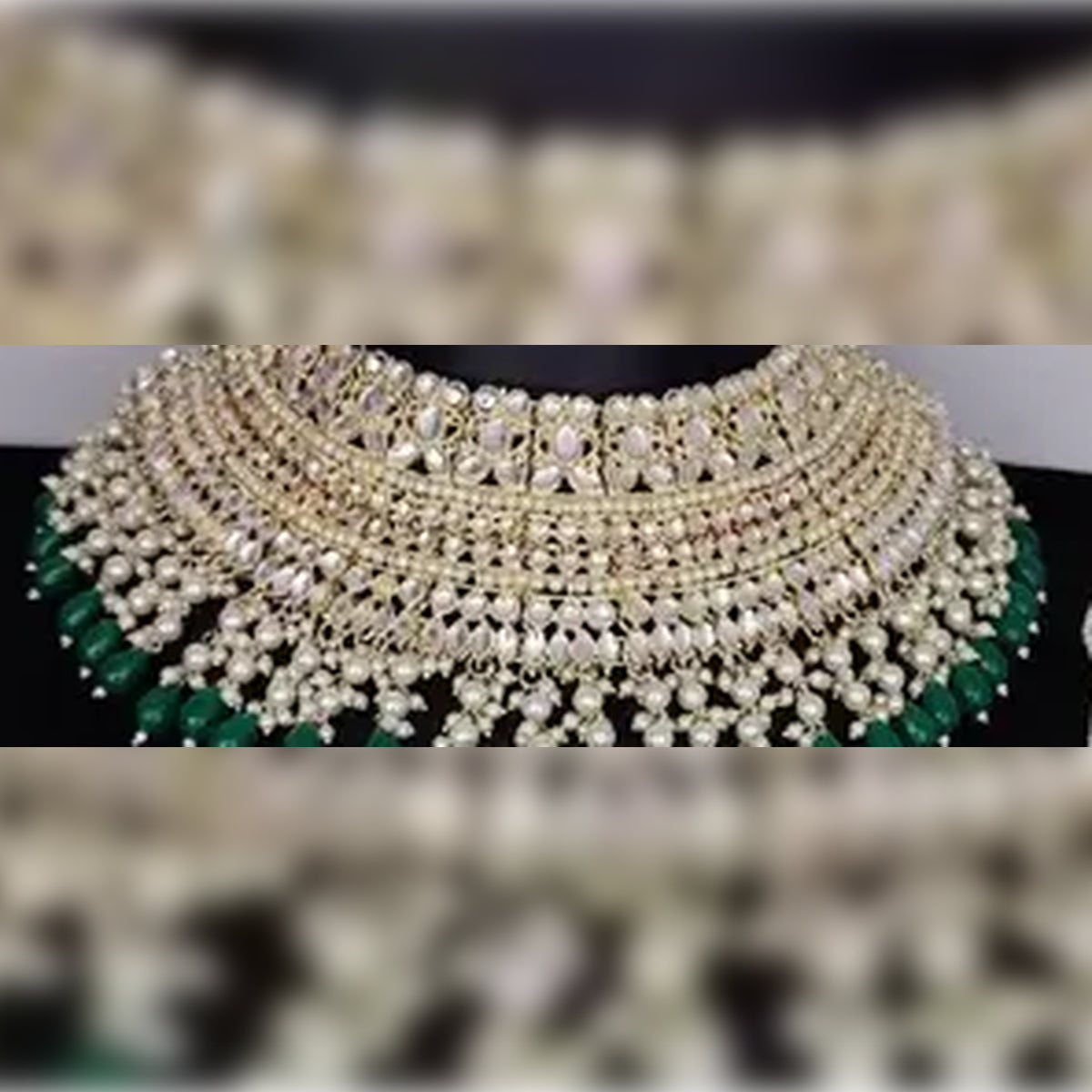 Jewel City Luxurious Pearl Kundan Bridal Jewelry Set - Necklace, Earrings, Tikka, and Long Necklace