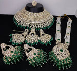 Thumbnail for Jewel City Luxurious Pearl Kundan Bridal Jewelry Set - Necklace, Earrings, Tikka, and Long Necklace