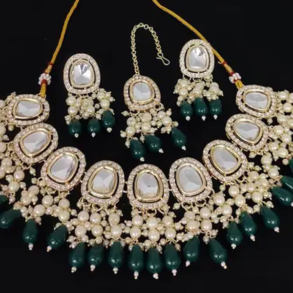 Jewel City exquisite handcrafted Kundan choker necklace set - Distacart