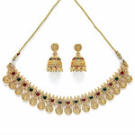Thumbnail for Jewel City Traditional Temple Coin Necklace Set with Matching Jhumkas for Women