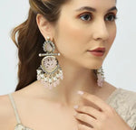 Thumbnail for Jewel City Luxurious Rose Quartz Chandelier Earrings - Vintage-Inspired Statement Jewelry