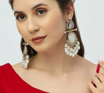 Thumbnail for Jewel City Elegant Pearl and Crystal Chandelier Earrings - Luxurious Statement Jewelry