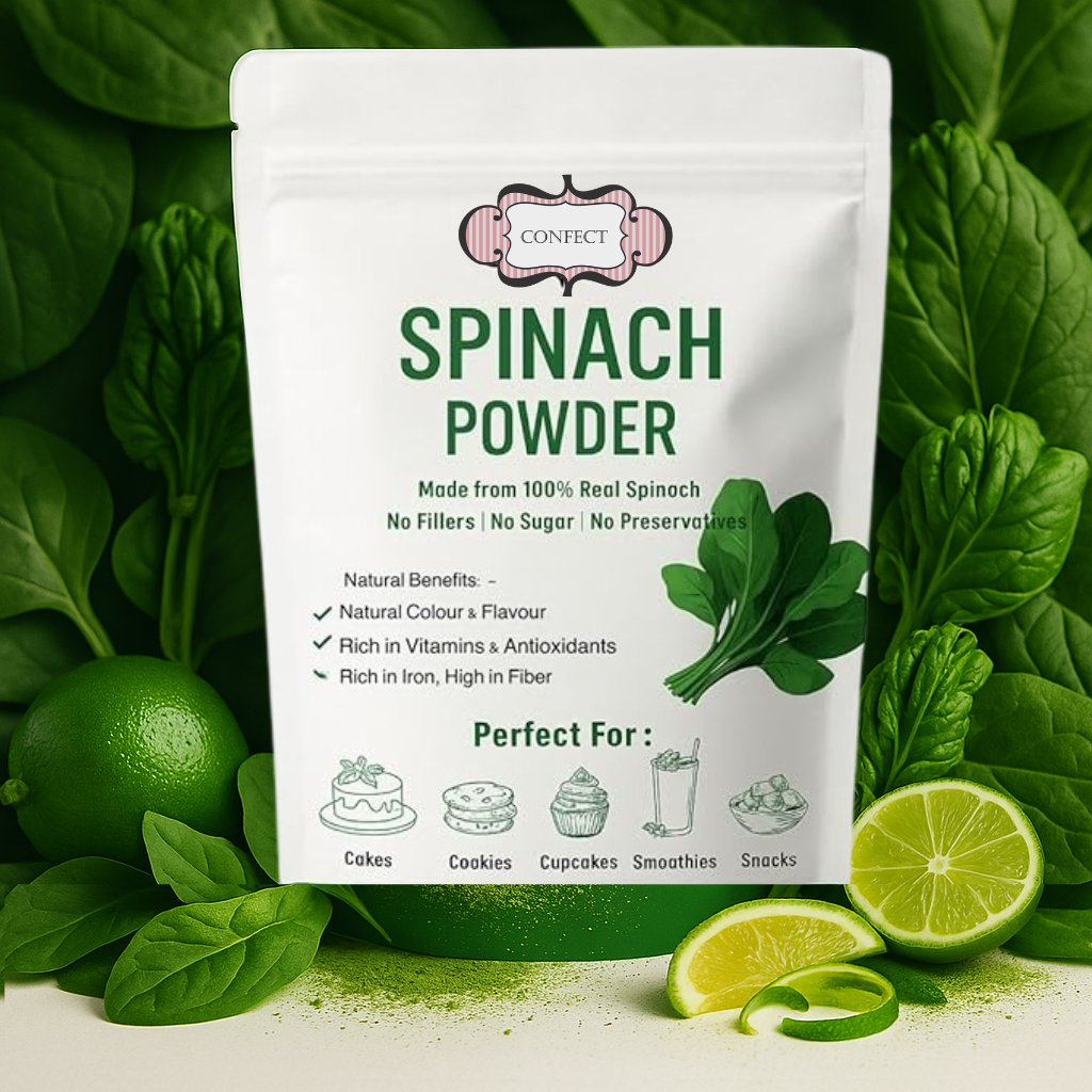 confect spinach powder pure natural vegetable powder for smoothies baking beverages juices tea diy recipes vegan gluten free no added sugar 200 gm