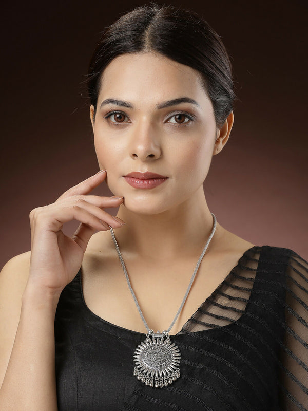 NVR Women's Silver-Toned German Silver Oxidised Pandent - Distacart