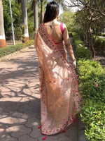 Thumbnail for NOZ2TOZ Women's Tissue Peach Embellished Designer Saree With Blouse Piece - Distacart